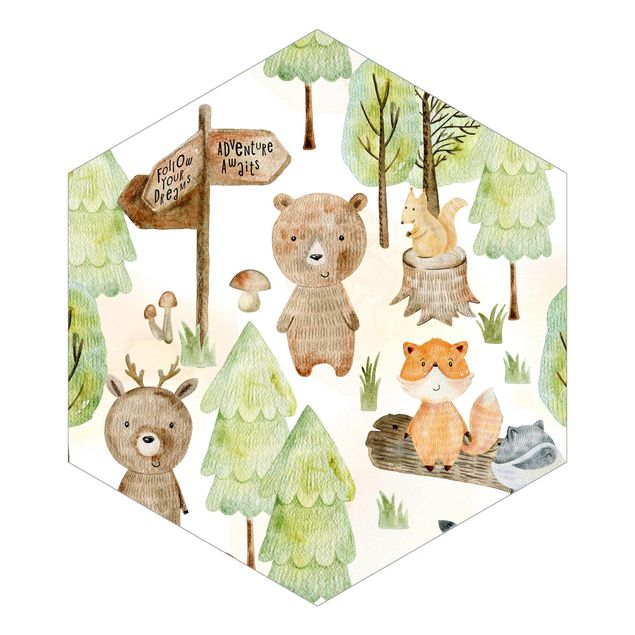 Cuadros Uta Naumann Fox And Bear With Trees