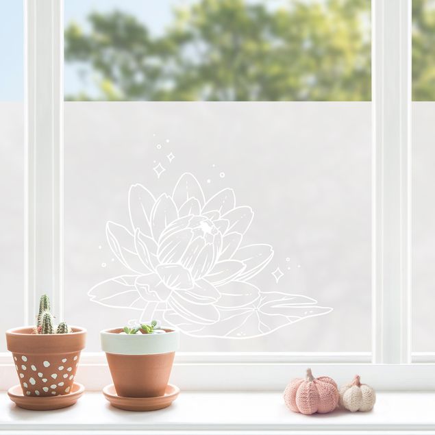 Vinilos de flores para ventanas Sparkling Water Lily