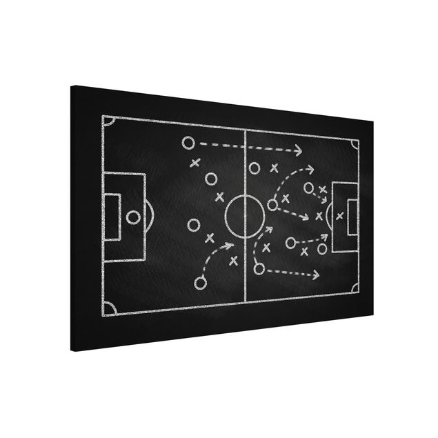 Cuadros decorativos de fútbol Football Strategy On Blackboard