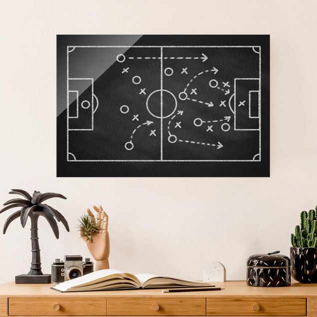 Cuadro de fútbol Football Strategy On Blackboard
