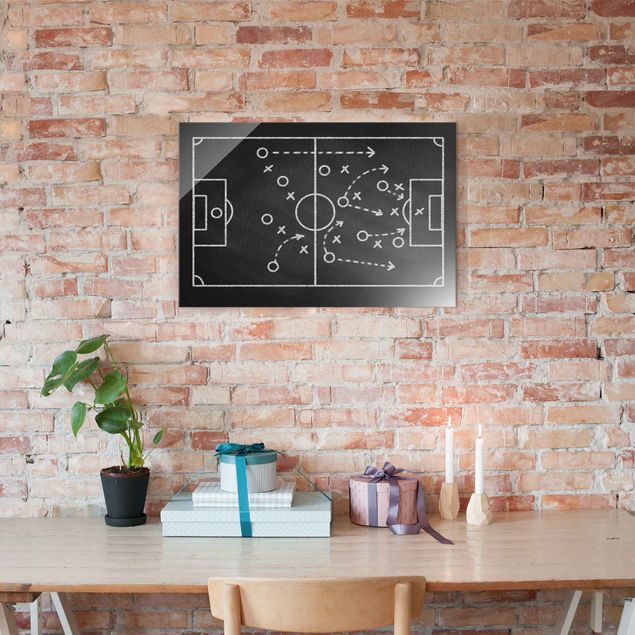 Decoración habitación infantil Football Strategy On Blackboard