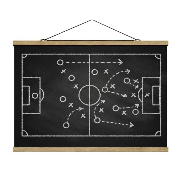 Cuadros con frases Football Strategy On Blackboard