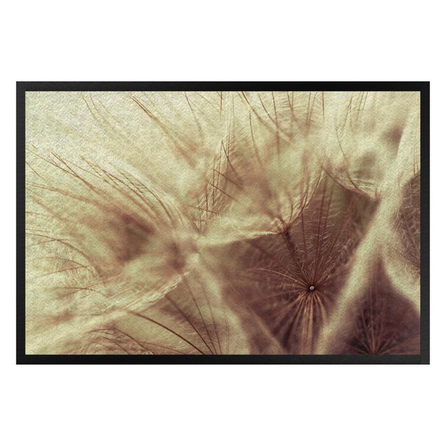Felpudos flores Detailed Dandelion Macro Shot With Vintage Blur Effect