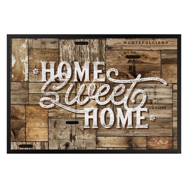 Felpudo personalizado familia Home sweet Home Wooden Panel