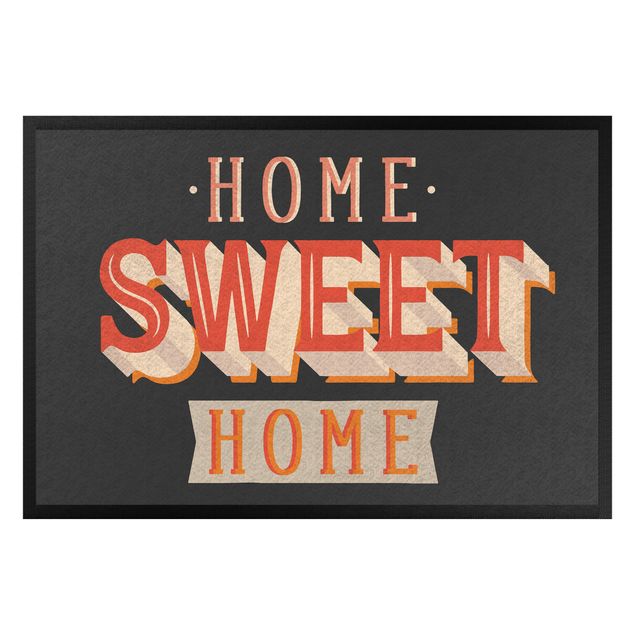 Felpudo personalizado familia Home sweet Home retro