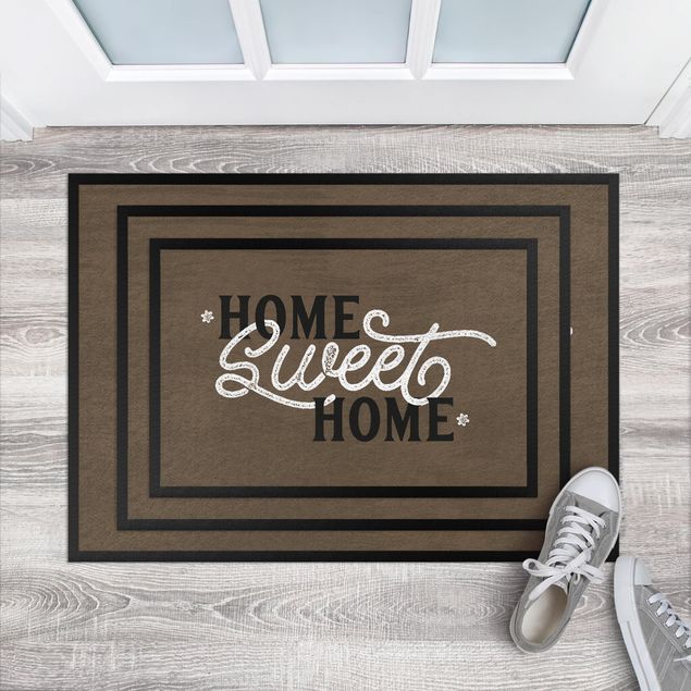 felpudos divertidos Home sweet Home shabby Brown
