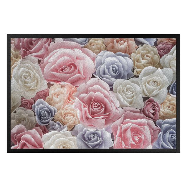 Felpudos flores Pastel Paper Art Roses