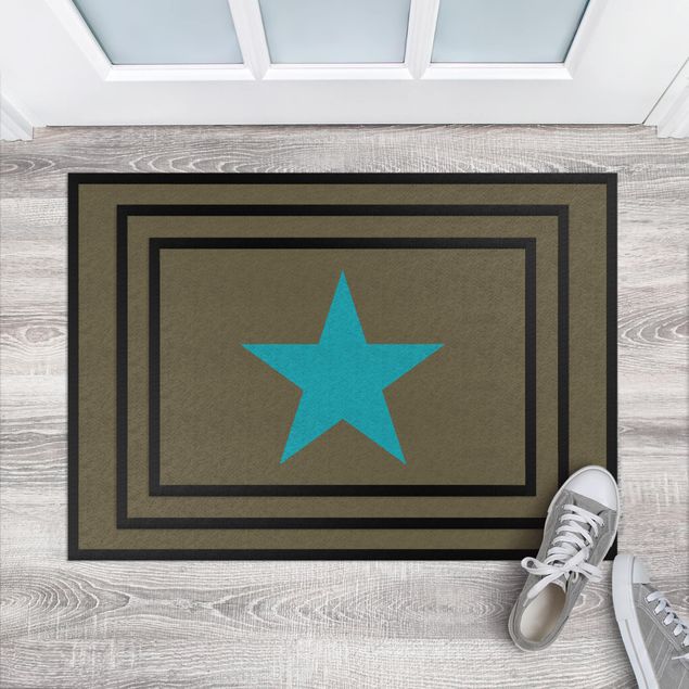 Alfombras modernas Star In Brown Turqoise Blue