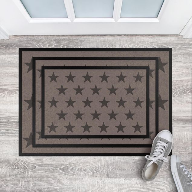 Alfombras modernas Stars Staggered Grey Brown