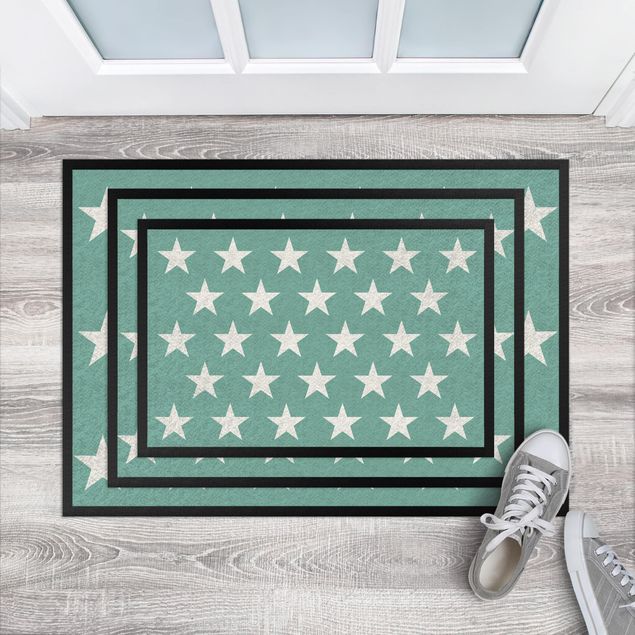 Alfombras modernas Stars Staggered Turquoise