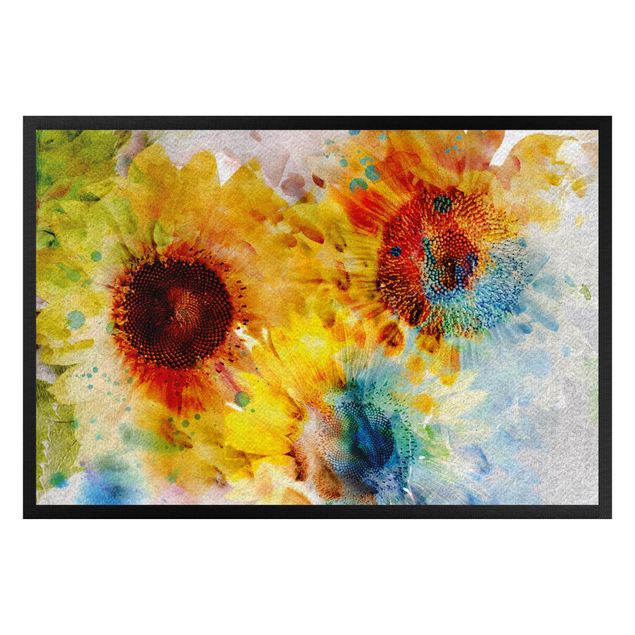 Felpudos flores Watercolour Sunflower