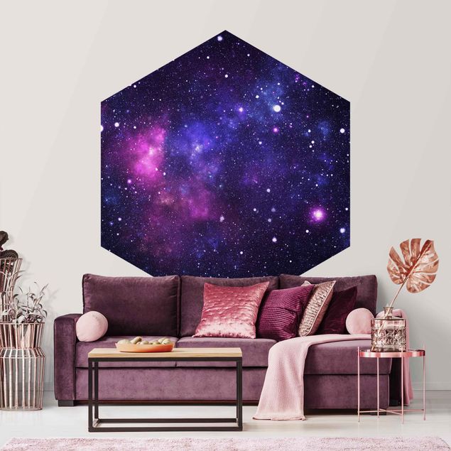 Papel pintado hexagonal Galaxy
