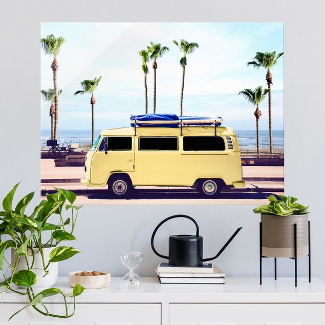 Cuadro con paisajes Yellow Surfer VW Bus