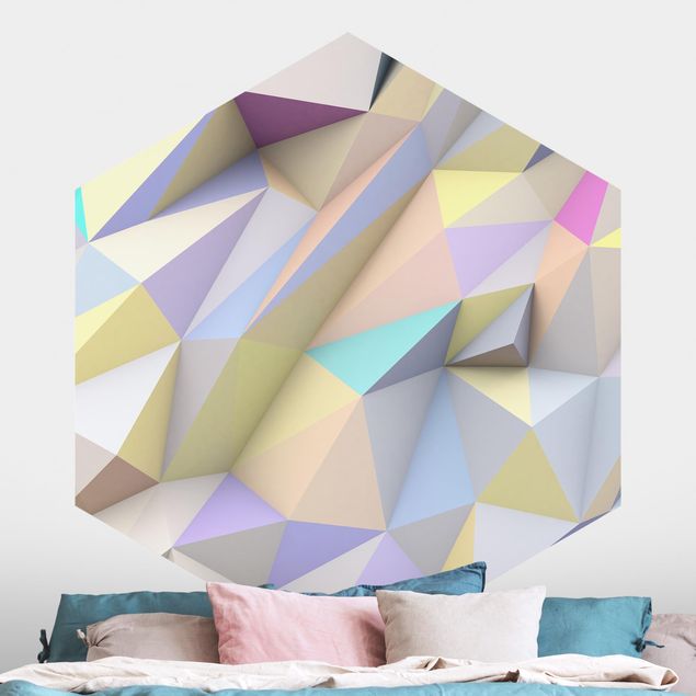 Decoración cocina Geometrical Pastel Triangles In 3D