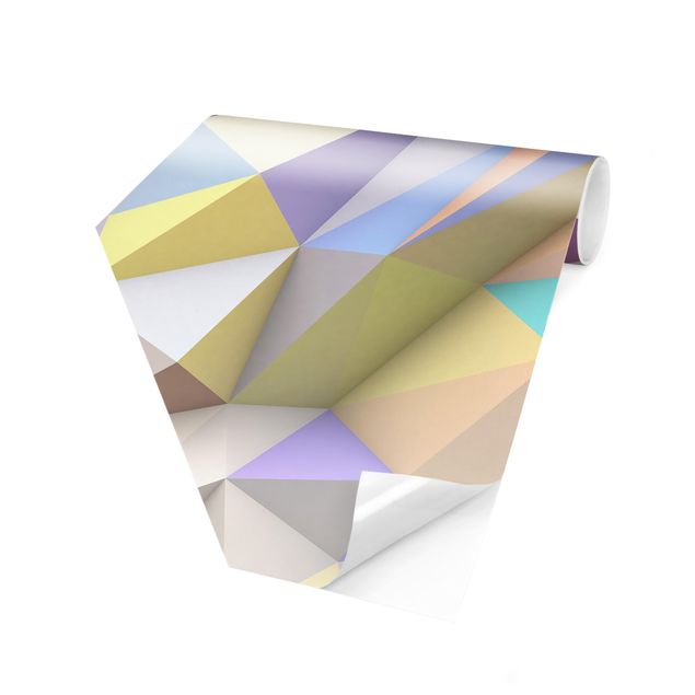 Papeles pintados modernos Geometrical Pastel Triangles In 3D