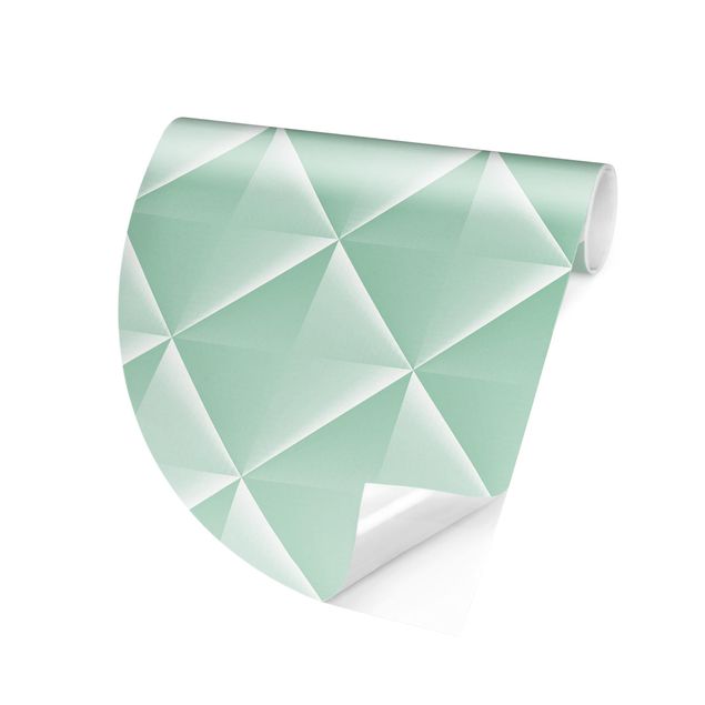 Papel pintado 3d Geometric 3D Diamond Pattern In Mint