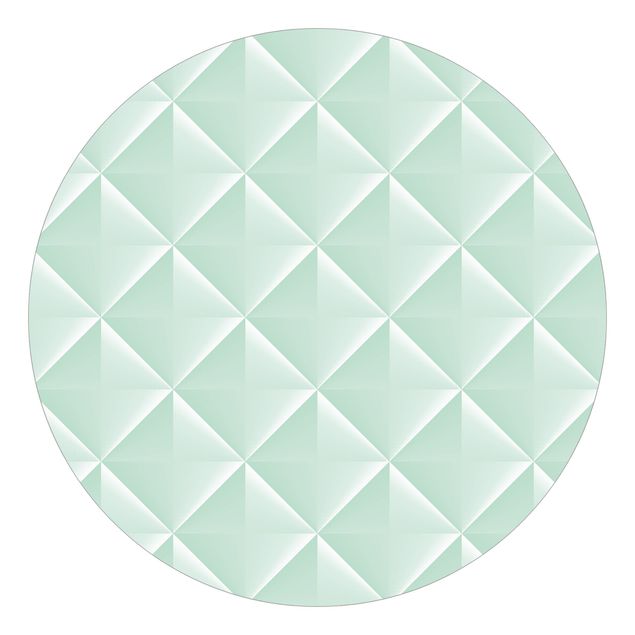 Papel pintado con patrones Geometric 3D Diamond Pattern In Mint