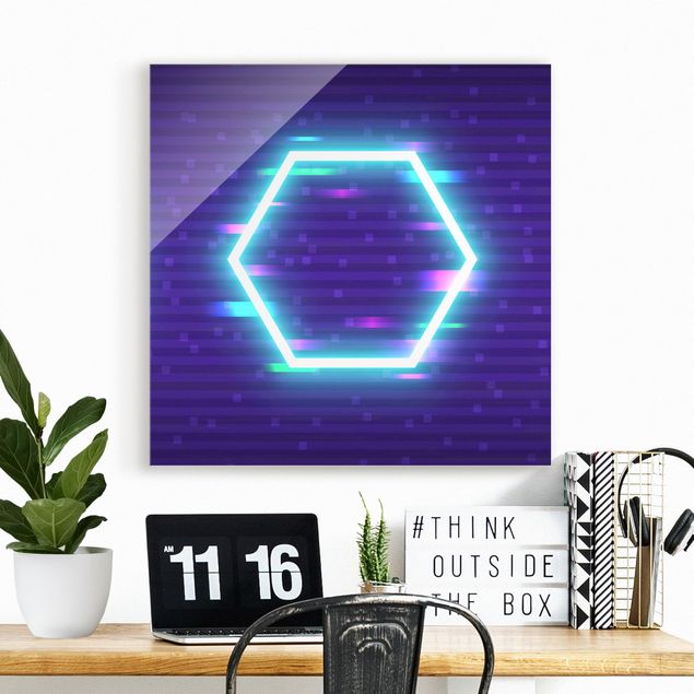 Cuadros modernos Geometrical Hexagon In Neon Colours
