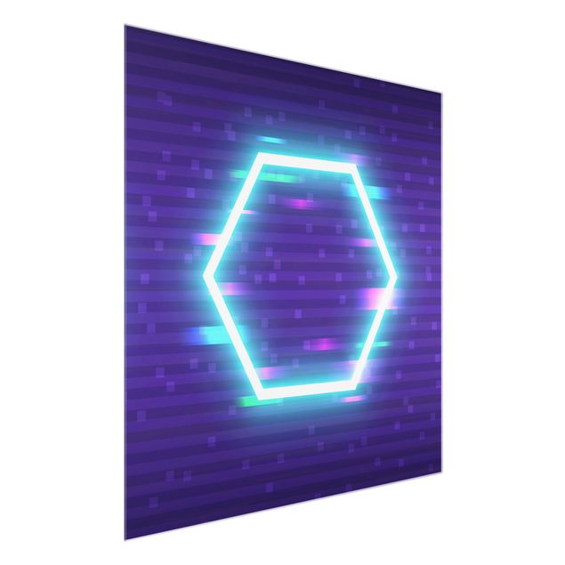 Tableros magnéticos de vidrio Geometrical Hexagon In Neon Colours