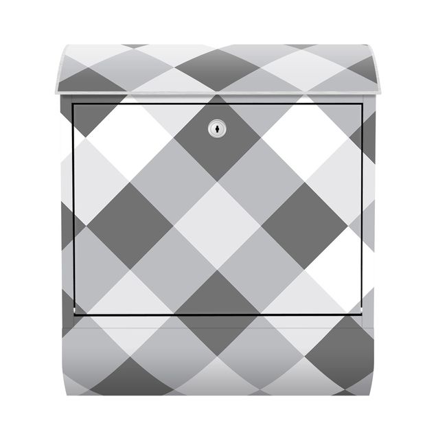 Buzón exterior Geometrical Pattern Rotated Chessboard Grey