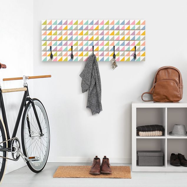 Percheros de pared shabby chic Geometrical Pattern With Triangles Colourful