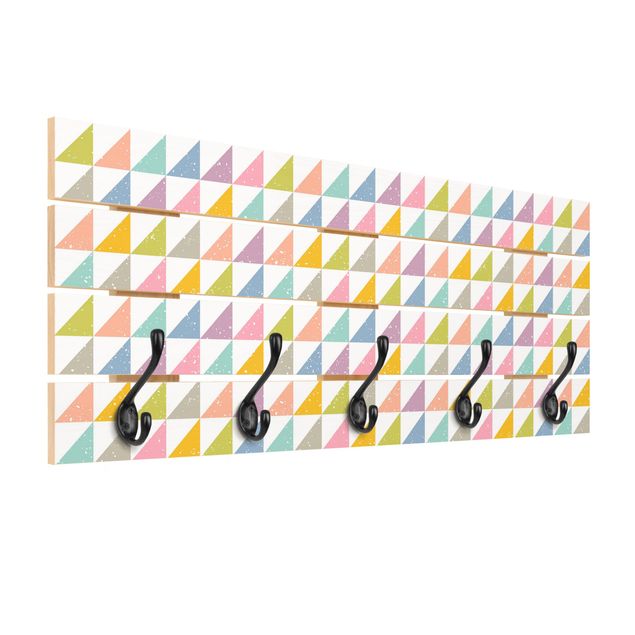 Perchero madera pared Geometrical Pattern With Triangles Colourful
