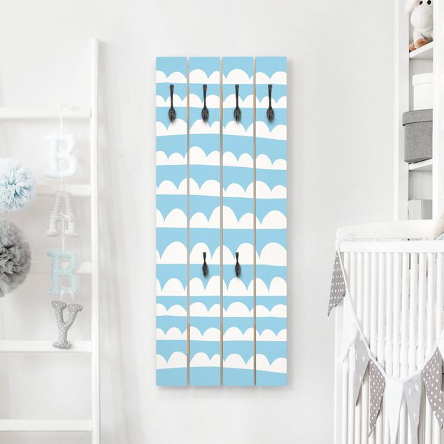 Decoración infantil pared Drawn White Bands Of Clouds Up In Blue Skies