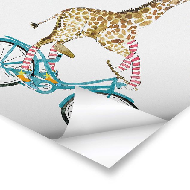 Láminas decorativas Giraffe on a joy ride II