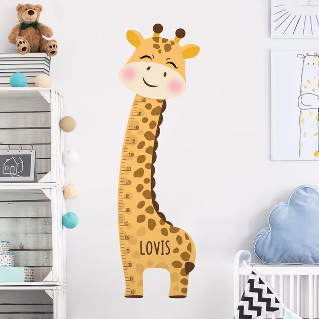 Vinilo medidor infantil Giraffe boy with custom name