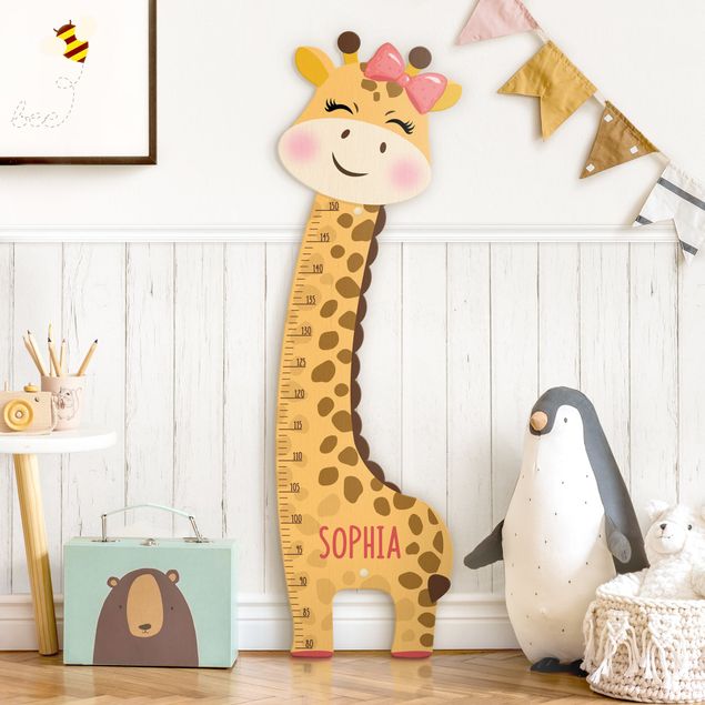 Decoración habitación infantil Giraffe girl with custom name