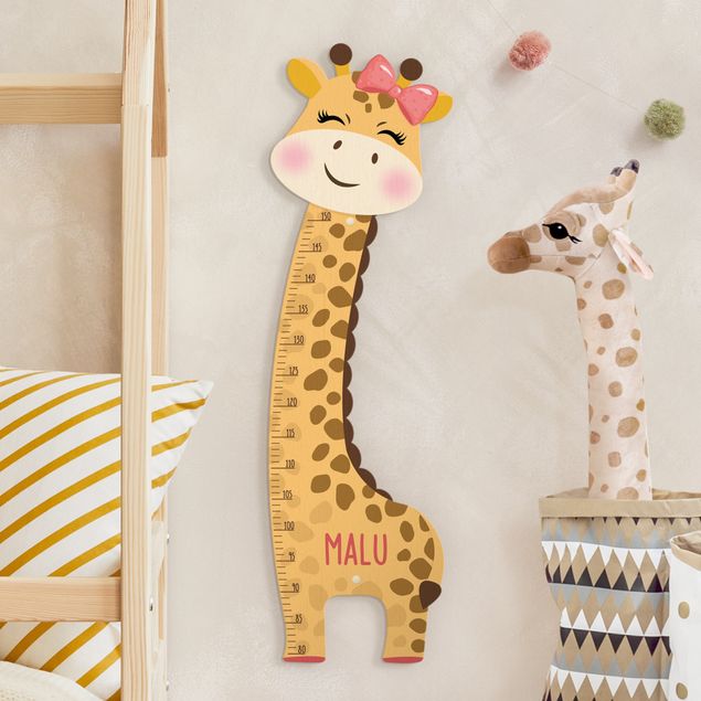 Medidor infantil Giraffe girl with custom name