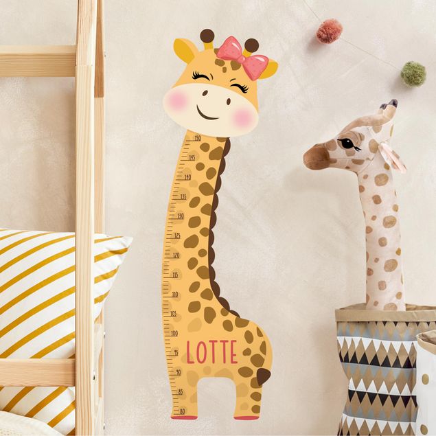 Medidor vinilo infantil Giraffe girl with custom name