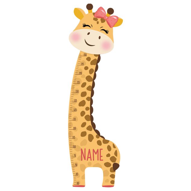 Vinilos pared animales Giraffe girl with custom name