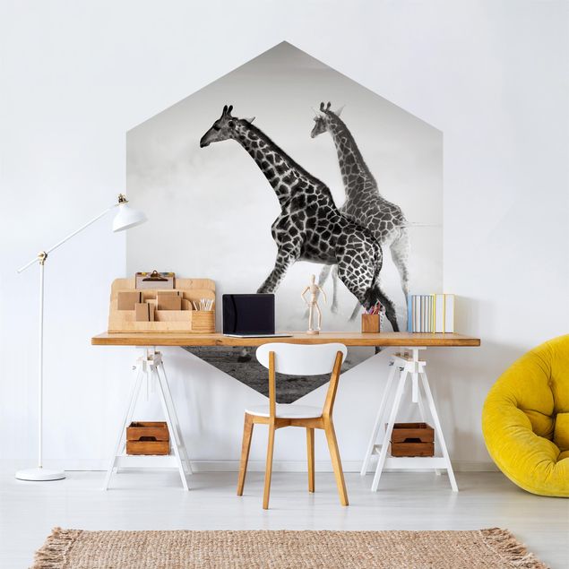 Papel pintado África Giraffe Hunt