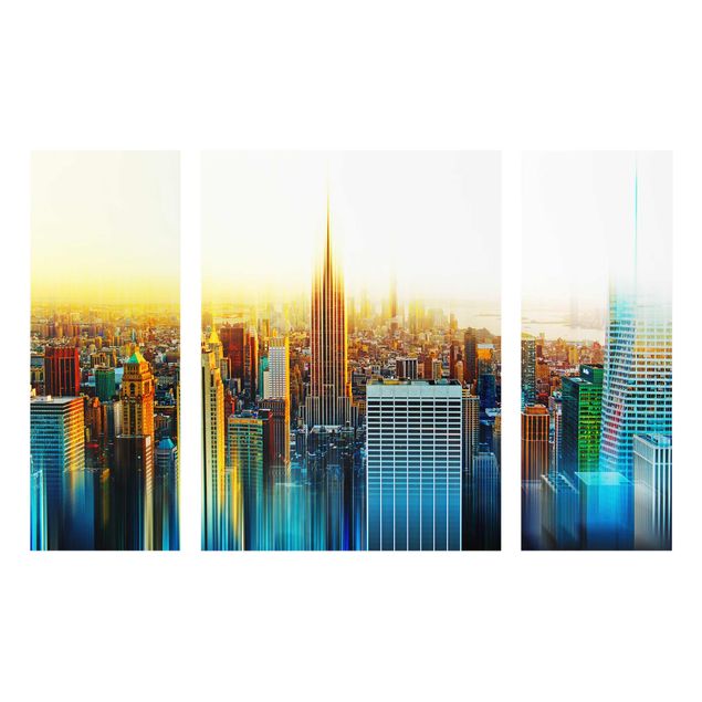 Cuadros de cristal arquitectura y skyline Manhattan Abstract