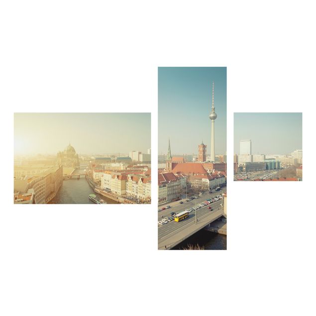 Cuadros de cristal arquitectura y skyline Berlin In The Morning Collage