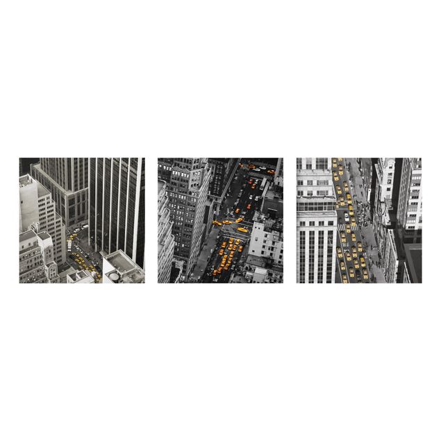 Cuadros de cristal arquitectura y skyline New York Taxis