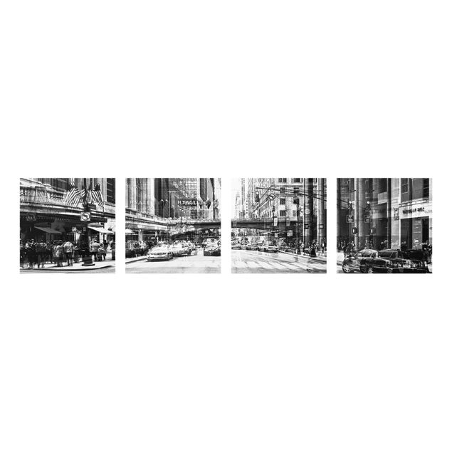 Cuadros de cristal arquitectura y skyline NYC Urban black and white