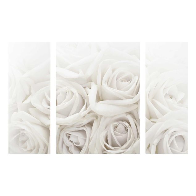 Cuadros de cristal flores White Roses