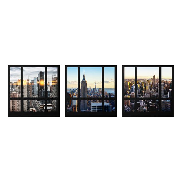 Cuadros de cristal arquitectura y skyline Window Views Of New York