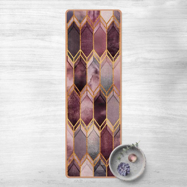 Alfombras modernas Stained Glass Geometric Rose Gold