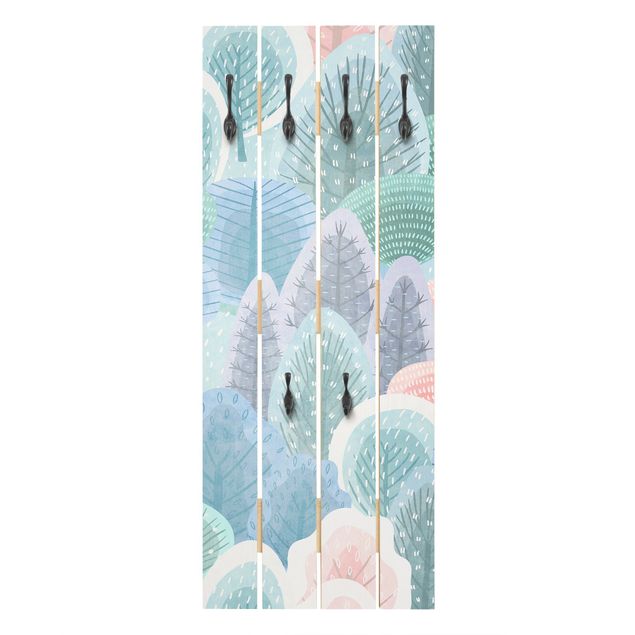 Percheros de pared shabby chic Happy Forest In Pastel