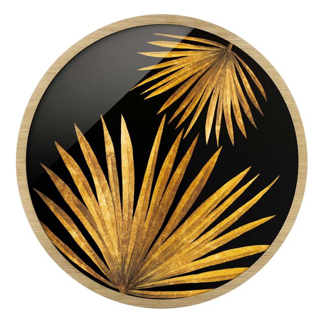 Cuadros Gold - Palm Leaf On Black