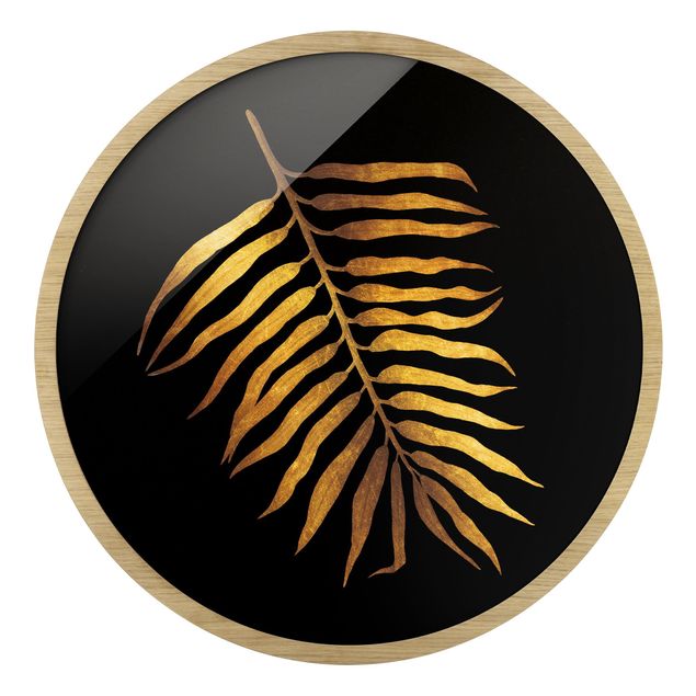 Cuadros Gold - Palm Leaf II On Black