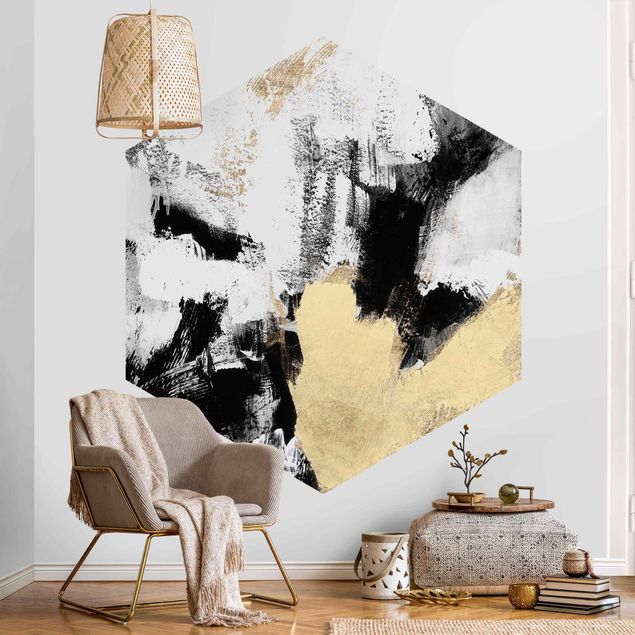 Papel pintado salón moderno Golden Collage