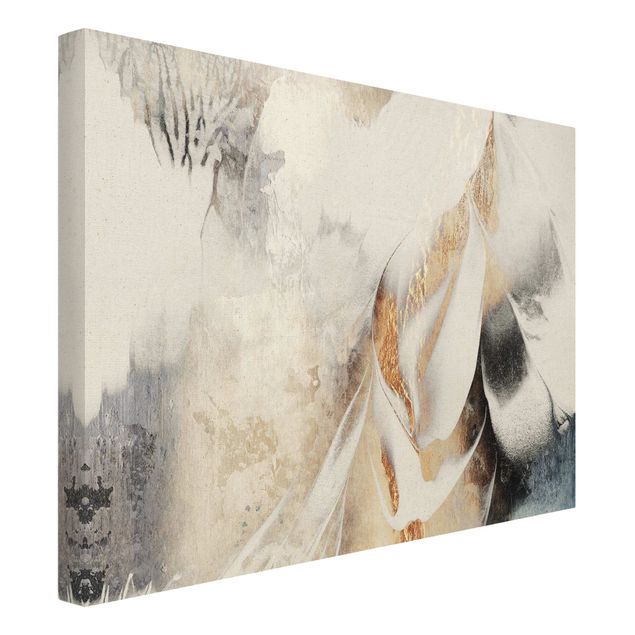 Cuadros Golden Abstract Winter Painting