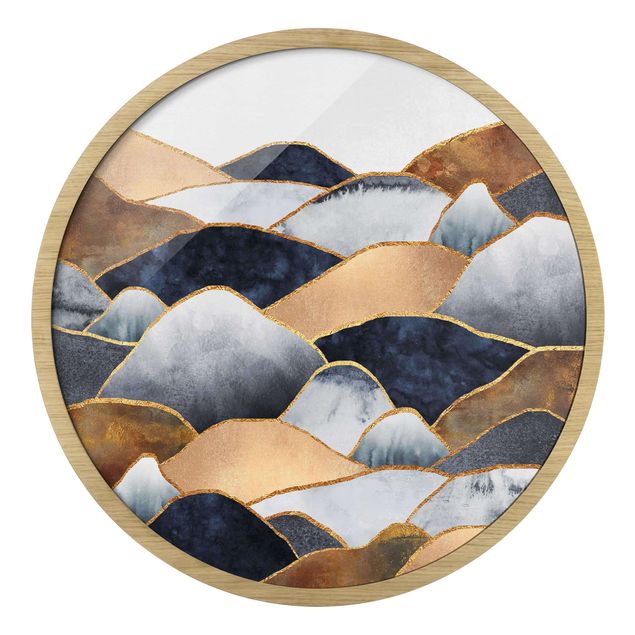 Cuadros famosos Golden Mountains Watercolour