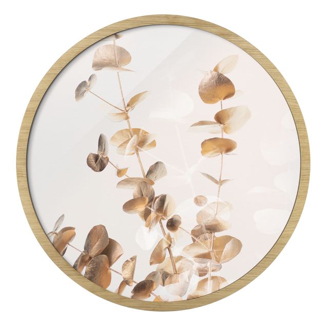 Póster con marco Golden Eucalyptus With White
