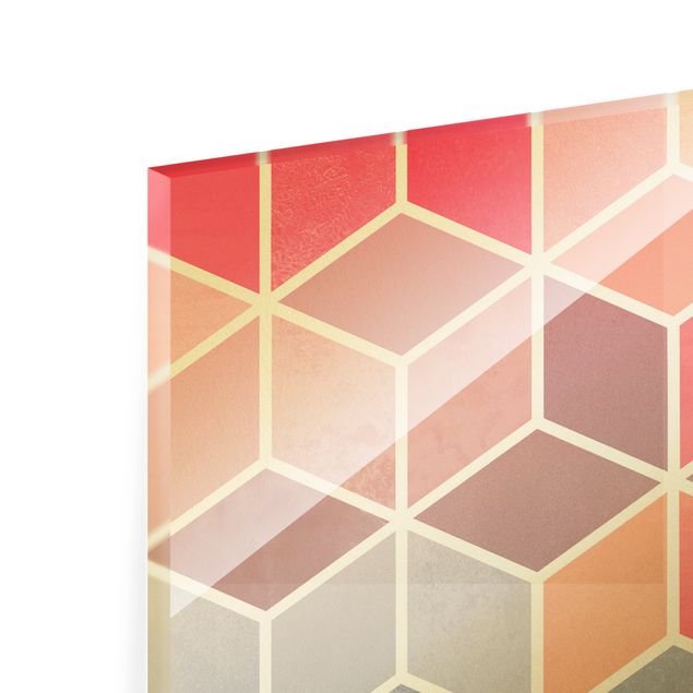 Cuadros modernos Golden Geometry - Colourful Pastel