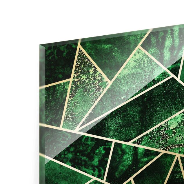 Cuadros Elisabeth Fredriksson Golden Geometry - Dark Emerald
